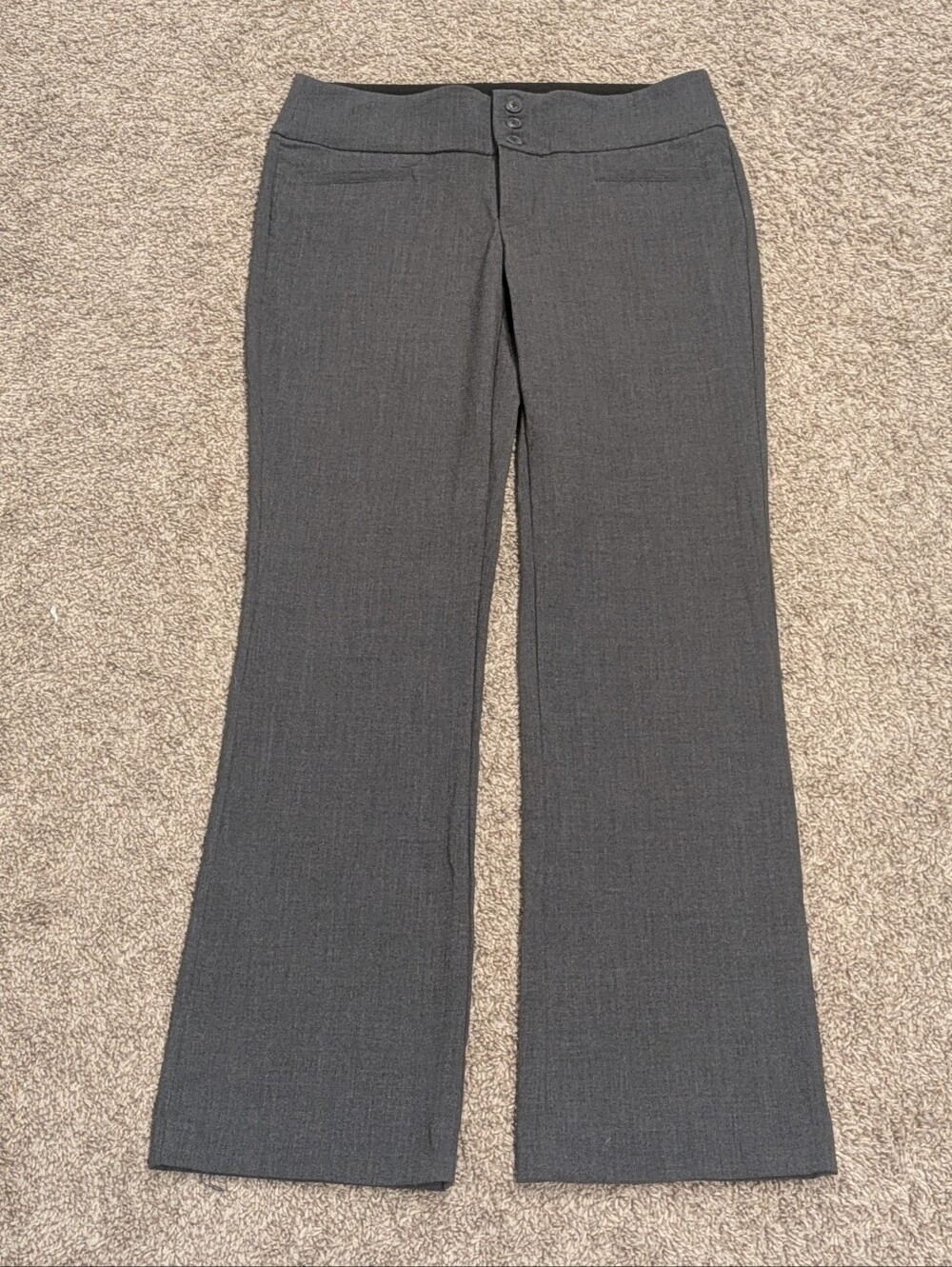 Vintage Y2K Lowrise Hollywould Gray Mid-Rise Bootcut Flare Dress Pants Trousers